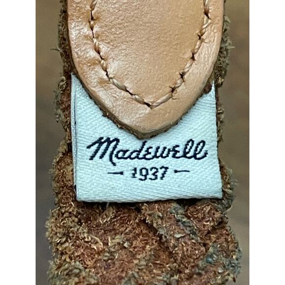 Madewell Braided Woven Leather Belt Brown Tan One Size 38" long 3/4" Wide - Picture 2 of 2